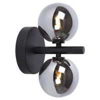 aplique 2 luces en metal negro 245cm
