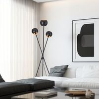 lampara de pie nykvarn 3x e14 40w metal 161x58 cm - negrodorado luxpro
