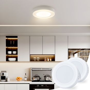 Aigostar Plafón LED Techo 6W 620LM Lámpara de Techo LED Luz natural 4000K para Cocina Sala de Estar Dormitorio Pasillo 123 * 35Hmm, 2 piezas
