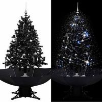 arbol de navidad  decoraciones de navidad con nieve y base de paraguas pvc negro 140cm cfw959877