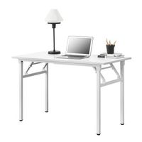 neuhaus mesa extraible de diseno - 120 x 60 cm - altura ajustable 75 - 764 cm - ahorra espacio - plegable - mesa pequena - blanca con patas blancas