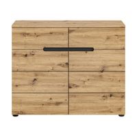 comoda 2 puertas y 2 cajones l100 cm - efecto madera clara