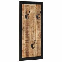 perchero madera maciza de mango rugosa 40x2x80 cm vidaxl