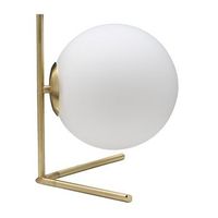 lampara de metal dorado con esfera de cristal cm 25x25x27