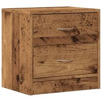 mesita de noche con dos cajones 40 x 30 x 40 cm madera contrachapada marron dec034715