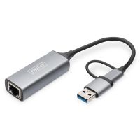 adaptador gigabit ethernet digitus dn-3028 usb-c 25g usb a rj-45