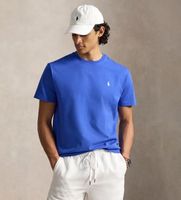 polo ralph lauren para hombre 710671438532 camiseta de punto custom slim fit azul medio s casual algodon manga corta