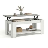 mesa de centro elevable con almacenaje 102x43-54 cm lya blanco artik blanco mate - gris cemento 50 x 54 x 50 cm