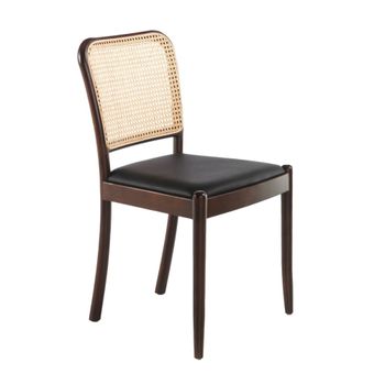 Silla comedor respaldo rattán cuadrada
