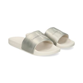 Calvin Klein Sandalias Planas Mujer - Blanco Talla 38