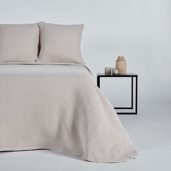 10xdiez Colcha Algodón Nido Abeja Beig 107 - (cama De 150cm - Beige Nido)