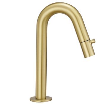 Grifo Lavabo Para Agua Fría Dorado, Grifo De Baño, Mezclador Monomando - Lomazoo Roma