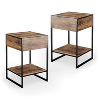 mesa de noche fyrk lote de 2 vicco
