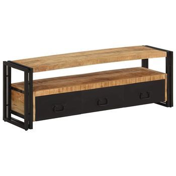 Mueble De Tv Madera Maciza De Mango 120x30x40 Cm Vidaxl