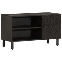 mueble de tv madera maciza de mango negro 80x31x46 cm vidaxl