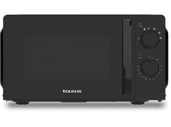 Microondas con grill - Taurus Ready Ver.II, 700 W, 900 W Grill, 9 Niveles de Potencia, 20l, Temporizador 30 min, Puerta Cristal, Black