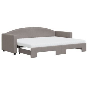 Sofá Cama Nido Con Colchón Tela Gris Taupe 80x200 Cm Vidaxl