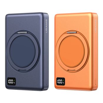 USAMS CD269 PB92 22,5W 38,5Wh 10000mAh Banco de energía magnético inalámbrico con soporte giratorio de 360°, pantalla di
