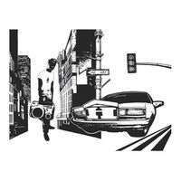 papel pintado 3d - estilo urbano one way 400x309 cm