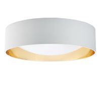 plafon led textil blanco y dorado o40cm 30w cct