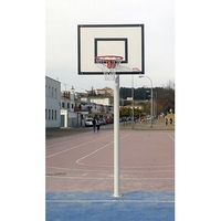 juego canastas minibasket monotubo new tubo 114 mm fijas con base para anclaje - sin tablero aro