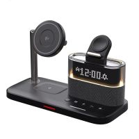 c09 15w cargador inalambrico magnetico 5 en 1 con luz rgb pantalla digital soporte de carga inalambrica rapida para te