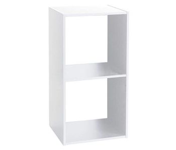 Estantería 2 compartimentos mixtas, color blanco. fabricado en fibras de madera. dimensiones  l. 34,5 x p. 32 x h. 67,5 cm