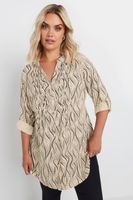 yours blusa beige de lineas onduladas mujer curvy y tallas grandes yours