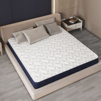 Colchón 180x200 Cm En Waterfoam Hipoalergénico, 12 Cm | Relleno De Guata Y Funda De Tejido 3d Transpirable, Antiácaros Y Antifúngico | Fabricado En Italia