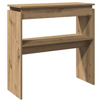 Mesa Consola，mesa De Entrada，mesa Auxiliar Madera De Ingeniería Roble Artesanal 80x30x80 Cm