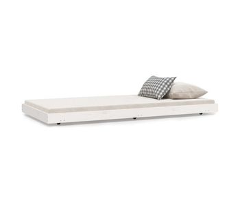 Estructura de cama madera maciza de pino blanco 75x190 cm
