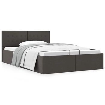 Cama Canapé Hidráulica De Almacenaje Sin Colchón Gris 120x200cm Vidaxl