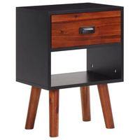 mesita de noche de madera de acacia maciza 40x30x57 cm vidaxl