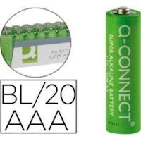 q-connect pila q-connect alcalina aaa -paquete con 20 pilas