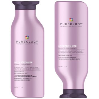 Pureology Hydrate Sheer Shampoo and Conditioner Bundle for Fine, Dry Hair, Sulphate Free for a Gentle Cleanse