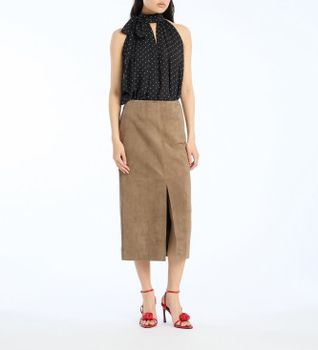 Rotate para mujer. 1153001683 Falda Tallulah marrón (40), Casual, Piel