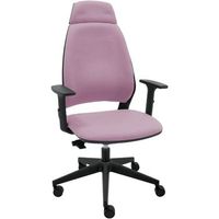 silla de oficina ergonomica 4u tapizada con cabezal y reposabrazos - tapizado rosa
