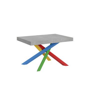 Mesa Extensible 90x120/380 Cm Volantis Cemento Patas Multicolor 4/b