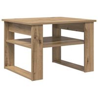 mesa de cafe - mesa de centro - mesa baja con almacenamiento roble artesanal 64 x 54 x 44 cm