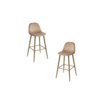 Pack 2 Taburetes Teok Terciopelo De Terciopelo 100*36*32 Cm - Champán