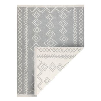Alfombra Twin 23000 Boho, Algodón, Doble Cara, Diamantes Flecos Ecol� 180x270 Cm