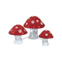 set de 3 figuras champinon acrilico exterior - neoferr