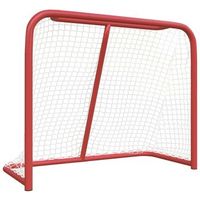 porteria de hockey poliester rojo y blanco 183x71x122 cm vidaxl