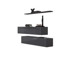 conjunto de muebles de salon switch sbii diseno color gris brillante