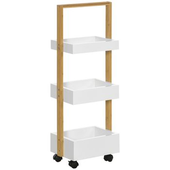 Carrito auxiliar 28x18x75 cm blanco