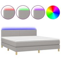 cama tapizada 203x160x88 cm tejido - gris