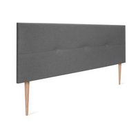 cabecero de lino natural con botones 160x105cm con patas camas 150160 - gris oscuro