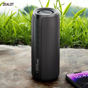 Altavoz Bluetooth portátil Zealot-S51, altavoz portátil de graves mejorado con 12 horas de reproducción, resistente al agua IPX5, Control de aplicación, para acampar