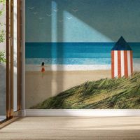 papel pintado cabana de playa 364x270cm