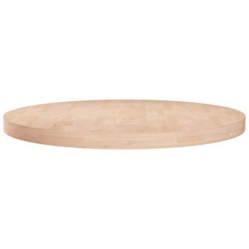 Superficie De Mesa Redonda Madera De Roble Sin Tratar Ø60x4 Cm Vidaxl